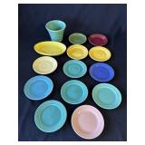 Lot of vintage Bauer ceramic dishes