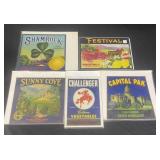 Vintage California fruit & vegetables labels