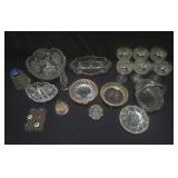 Group of cut crystal, stemware, bowls, etc