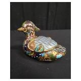 Chinese cloisonne duck trinket box