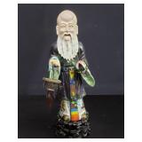Antique Chinese silver and enamel figurine on
