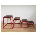 Four steel plyometric platform fitness exercise