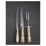 Group of sterling silver handle corning set and