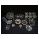 Group of cut crystal, stemware, bowls, etc