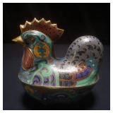 Chinese cloisonnï¿½ rooster trinket box
