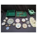 Group of porcelain and pottery bowls, plates, etc