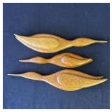 Lot of vintage wood flying ducks wall art