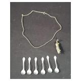 Sterling silver chain, sterling silver salt