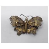 Silver butterfly brooch