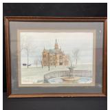 Signed and framed vintage print