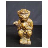 Vintage Chinese clay monkey figurine