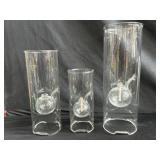 Group of hand blown glass oil lamps