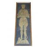 Vintage framed Henry Parys brass rubbing art