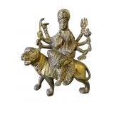 Vintage brass Hindu Goddess Durga statue