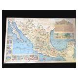 Vintage 1931 Mexico map on board