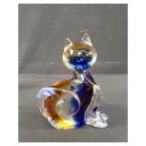Signed Rubelli Murano glass cat