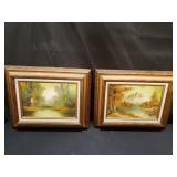 Pair of signed oil paintings on canvas