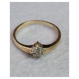 14k gold and diamond ring