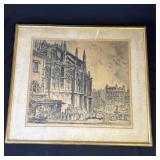 VTG framed Georges Gobo signed etching