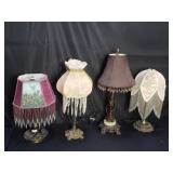 Group of contemporary metal table lamps