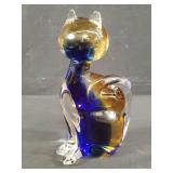 Signed Rubelli Murano glass cat