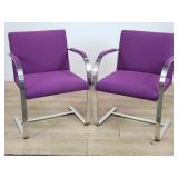 Pair of Knoll Brno-style Mid-century chrome and