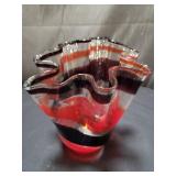 Hand blown art glass vase
