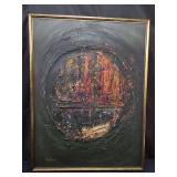 Kahn signed oil painting on board