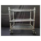 3 tier wire rack on casters