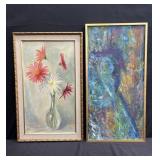 Pair of signed framed oil on canvas paintings