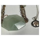 Group of sterling silver necklaces with pendant