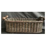 Vintage handmade wicker basket with handles