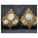 Pair of syroco style composite frame mirrors