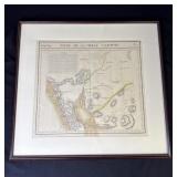 Framed antique 1825 California map