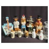 Group of decanter and sake bottles