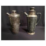 Group of silver plate cocktail shakers