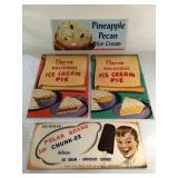 4 vintage ice cream promotional posters