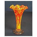Hand blown studio art glass vase