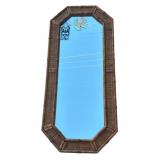 Vintage bamboo & rattan wall mirror