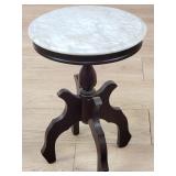 Victorian-style mahogany side table with marble