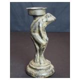 Cast iron frog candlestick