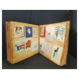 Vintage scrapbook with greeting card,