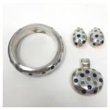 Vintage Simon Sebbag sterling silver and enamel