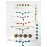Group of vintage necklaces and bracelets, lapis