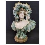 Signed Stellmacher Art Nouveau porcelain bust