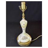Vintage French-style ceramic & brass lamp