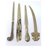 Group of vintage brass letter openers