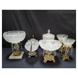 Group of crystal compotes