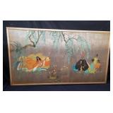 Vintage Japanese style painting on paper