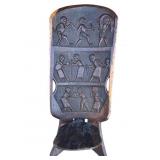 Vintage African hand carved wood birthing chair